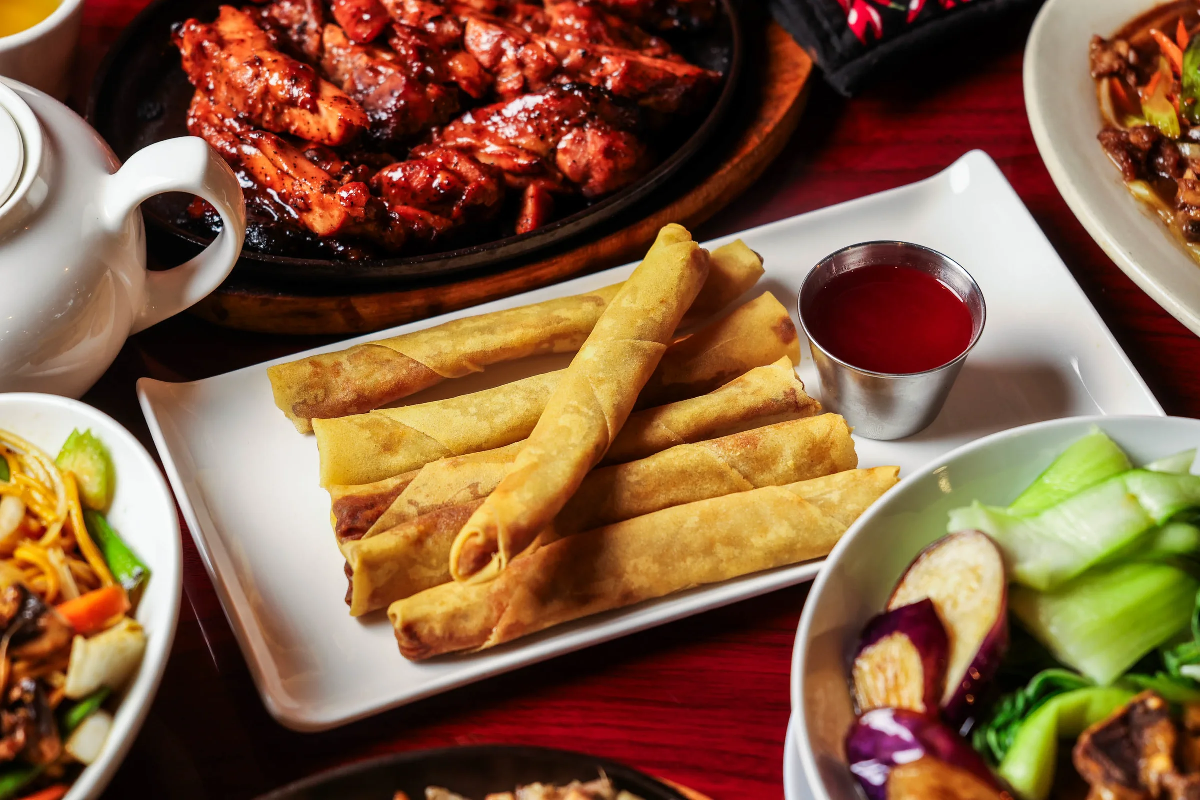 Lumpiang Shanghai with sweet and sour sauce